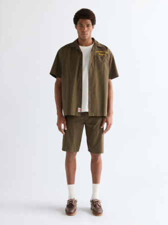 Camasi - Camasa Cu Maneca Scurta Olive Relaxed Barbati