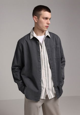 BARBATI - Camasa Gri Inchis Barbati