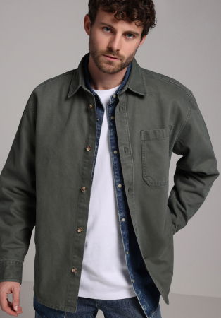 BARBATI - Camasa Gri Inchis Oversize Barbati