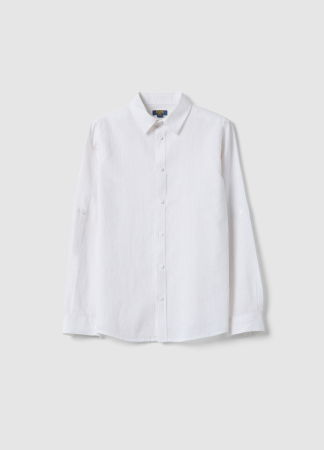 МАЛЬЧИКИ - Рубашка С Длинным Рукавом Для Мальчиков White-Striped Brown 10-15 Лет