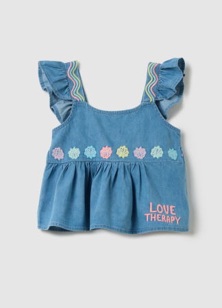 ДЕВОЧКИ - Рубашка С Коротким Рукавом Для Девочек Light Blue 3-10 Лет