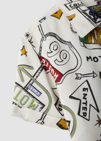 BAIETI - Camasa Maneca Scurta Multicolour Baieti 3-10 Ani