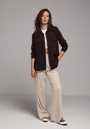 Рубашки - Женская Рубашка Коричневая