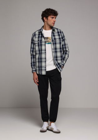 BARBATI - Camasa Navy Regular Barbati