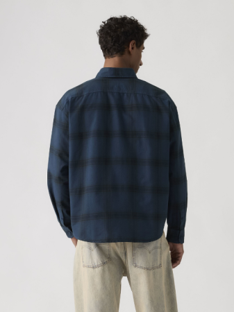 BARBATI - Camasa Neagra/Blue Relaxed Barbati