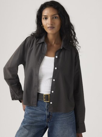 FEMEI - Camasa Neagra Regular Femei