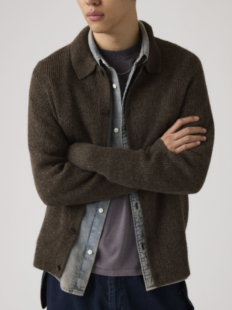 BARBATI - Cardigan Negru Regular Barbati