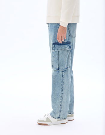 Celio Blugi Albastri Bottom Cargo Barbati [3]