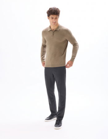 Hanorace - Celio Bluza Bej Straight Barbati