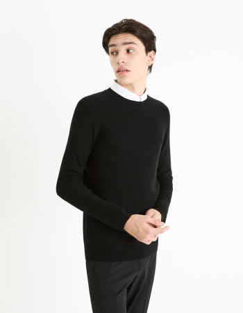 Pulovere si Cardigane - Celio Pulover Negru Slim Barbati