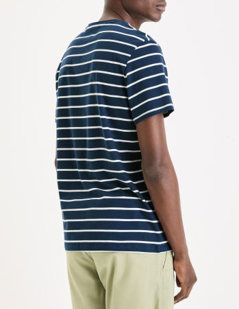 Футболки и Поло - Celio Мужская Футболка Темно-Синяя Straight