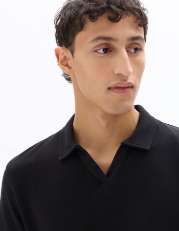 МУЖЧИНЫ - Celio Мужское Поло С Длинным Рукавом чёрное Regular