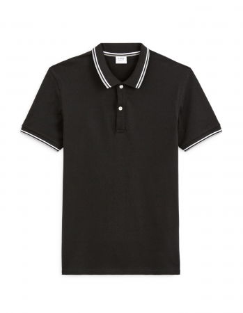 BARBATI - Celio Tricou Polo Negru Slim Barbati