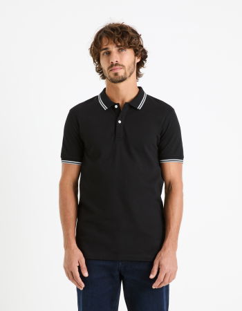 BARBATI - Celio Tricou Polo Negru Slim Barbati