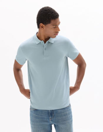 BARBATI - Celio Tricou Polo Albastru Straight Barbati
