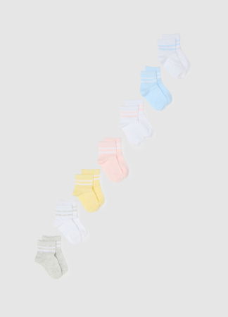 Accesorii - Ciorapi Scurti Multicolori Fete 3-10 Ani