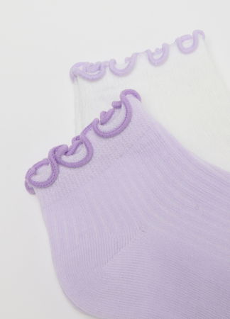 Accesorii - Ciorapi Scurti Violet Pal Fete 3-10 Ani