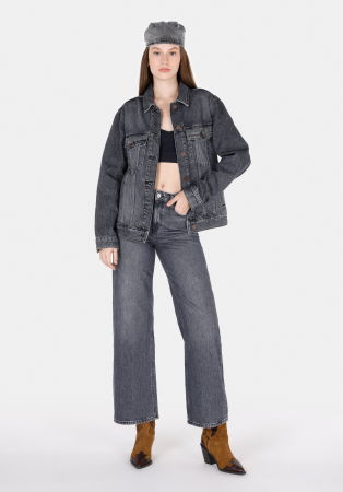 Regular - COLIN'S Blugi Gri Inchis 970 BERRY Wide Leg Femei