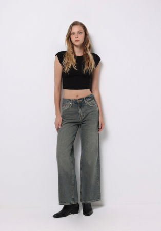 Wide Leg - COLIN'S Blugi Gri Inchis 970 BERRY Wide Leg Femei