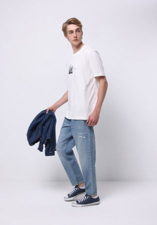 JEANS - COLIN'S Blugi Albastri Bottom Baloon Barbati