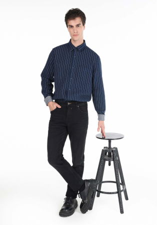 Straight - COLIN'S Blugi Negri 044 KARL Straight Barbati