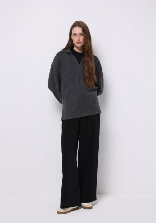 Hanorace - COLIN'S Bluza Gri Inchis  Femei