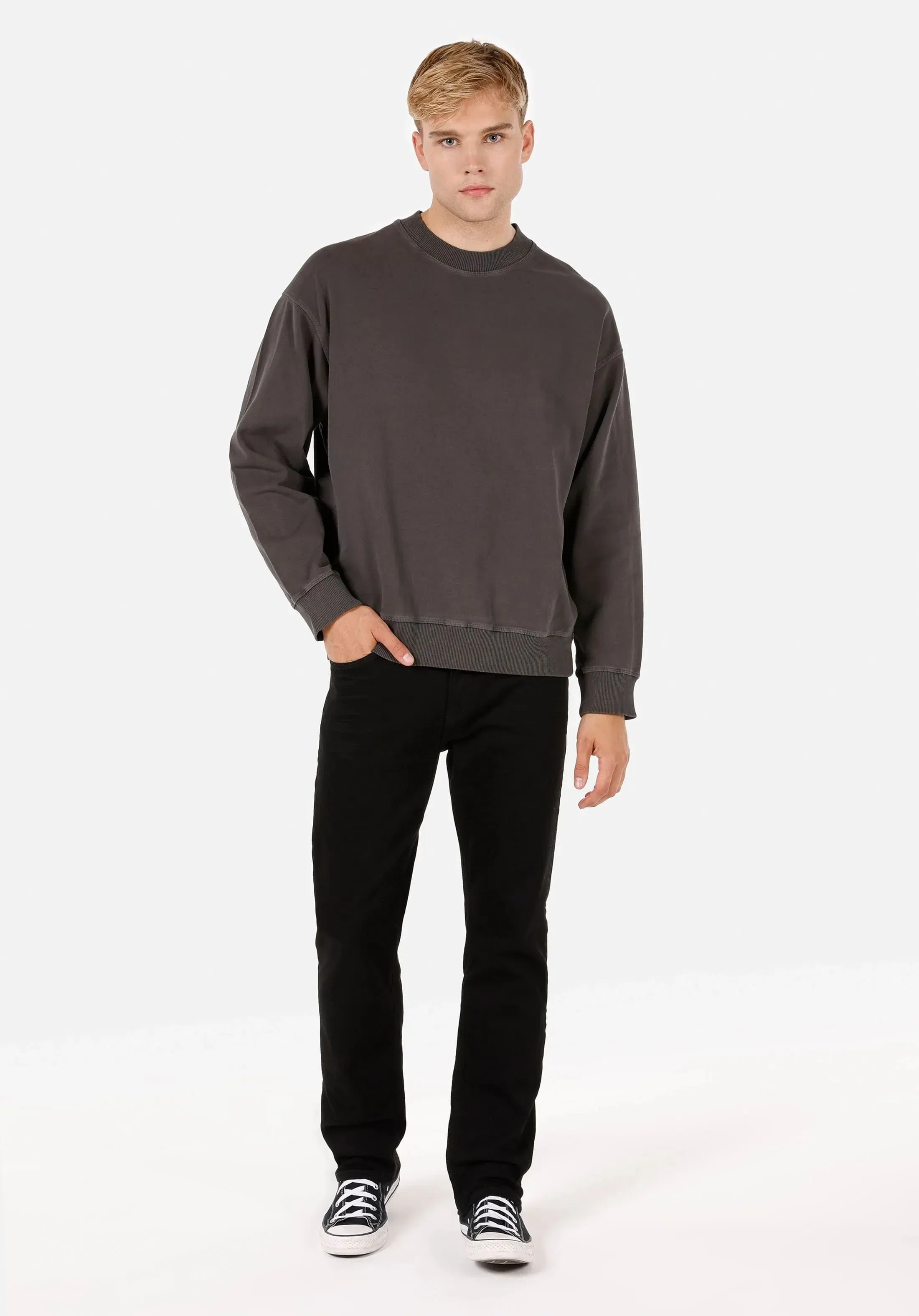 IMBRACAMINTE - COLIN'S Bluza Gri Inchis Oversize Barbati