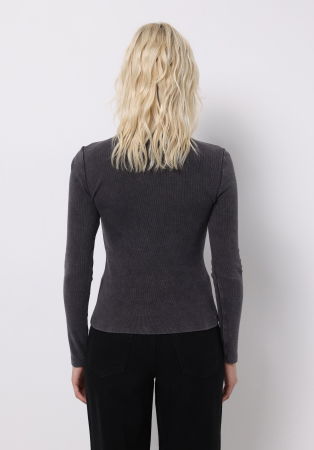 Hanorace - COLIN'S Bluza Gri Deschis Slim Femei