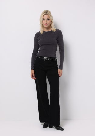 Hanorace - COLIN'S Bluza Gri Deschis Slim Femei