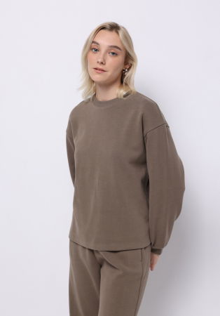 Hanorace - COLIN'S Bluza Bej Regular Femei