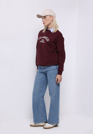 Hanorace - COLIN'S Bluza Rosie-Visinie Regular Femei