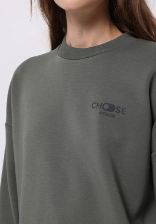 Hanorace - COLIN'S Bluza Verde Regular Femei