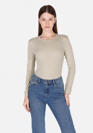 Hanorace - COLIN'S Bluza Bej Slim Femei