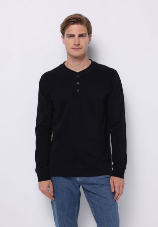 BARBATI - COLIN'S Bluza Neagra Slim Barbati