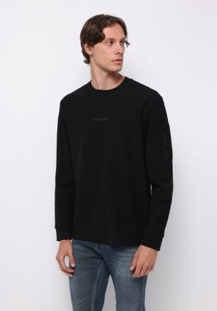 BARBATI - COLIN'S Bluza Neagra Comfort Barbati