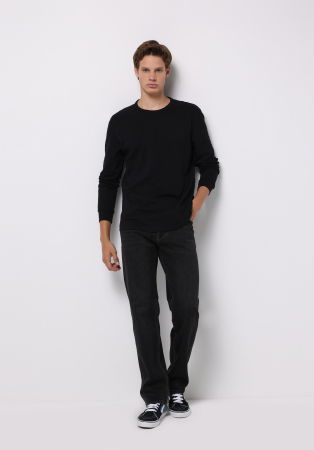 BARBATI - COLIN'S Bluza Neagra Regular Barbati