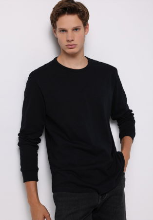 BARBATI - COLIN'S Bluza Neagra Regular Barbati