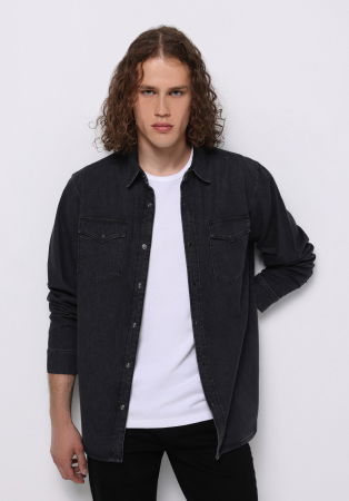 Camasi - COLIN'S Camasa Neagra  Barbati