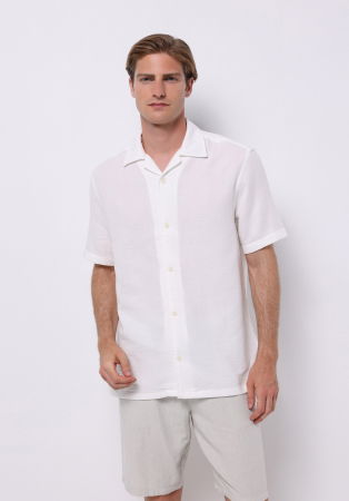 BARBATI - COLIN'S Camasa Cu Maneca Scurta Alba Comfort Barbati