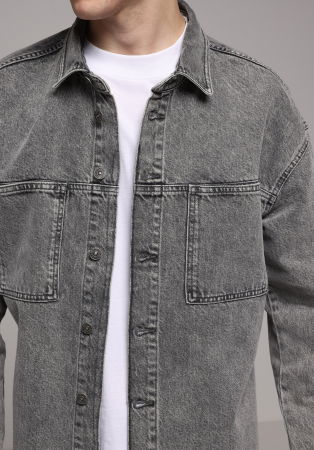BARBATI - COLIN'S Camasa Gri Inchis  Barbati
