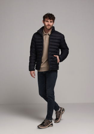 BARBATI - COLIN'S Geaca Neagra Slim Barbati