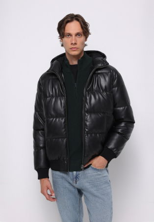 BARBATI - COLIN'S Geaca Neagra Regular Barbati