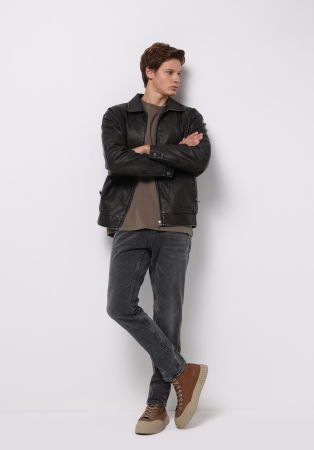 BARBATI - COLIN'S Geaca Neagra Regular Barbati