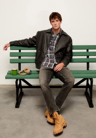 BARBATI - COLIN'S Geaca Neagra Regular Barbati