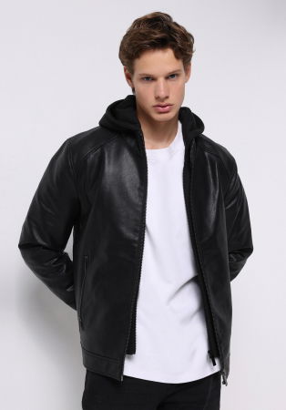 BARBATI - COLIN'S Geaca Neagra Slim Barbati