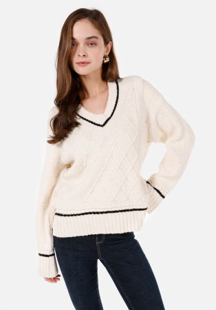 IMBRACAMINTE - COLIN'S Pulover Crem Comfort Femei