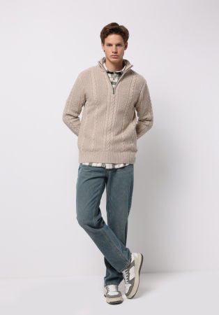 Pulovere si Cardigane - COLIN'S Pulover Bej Regular Barbati