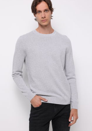 BARBATI - COLIN'S Pulover Gri Deschis Regular Barbati