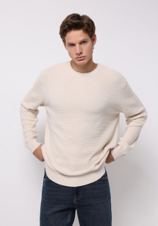 BARBATI - COLIN'S Pulover Crem Regular Barbati