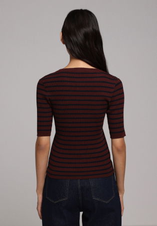 FEMEI - COLIN'S Pulover Cu Maneca Scurta Bordo  Femei